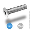 Titanium screw- Hexalobular socket countersunk flat head ISO14581 Torx-Grade5 (TA6V)-Diameter M2.5