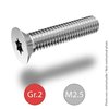 Titanium screw- Hexalobular socket countersunk flat head ISO14581 Torx-Grade2 (T40)-Diameter M2.5